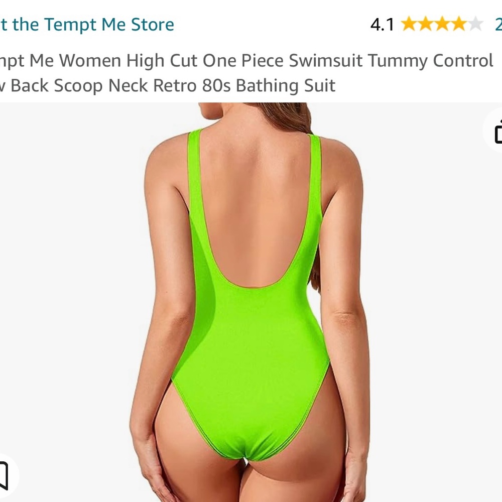 Bright neon swimsuit with tummy control